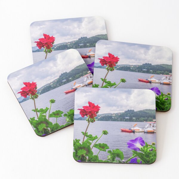 Item preview, Flowers on Shores of Lake Titisee | Floral Landscape Photography in Black Forest Germany designed and sold by Jessica Liang Photography.