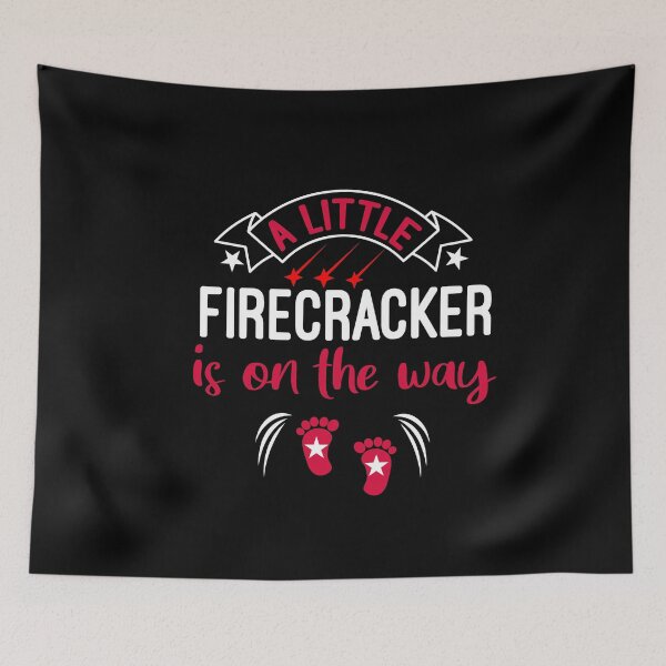 Item preview, a Little Firecracker is on the way : 4th of July Pregnancy Announcement | Patriotic Baby Reveal Maternity  Pregnant Mom to Be  designed and sold by Chamssou.