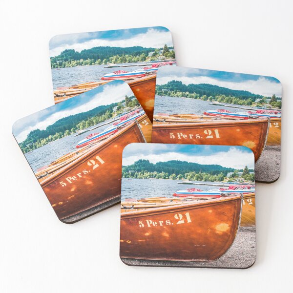 Item preview, Boats By Lake Titisee | Black Forest Germany Europe Landscape Photography designed and sold by Jessica Liang Photography.