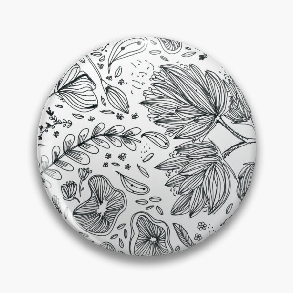 Item preview, Floral pattern and leaves black and white designed and sold by mundodealfonsa.