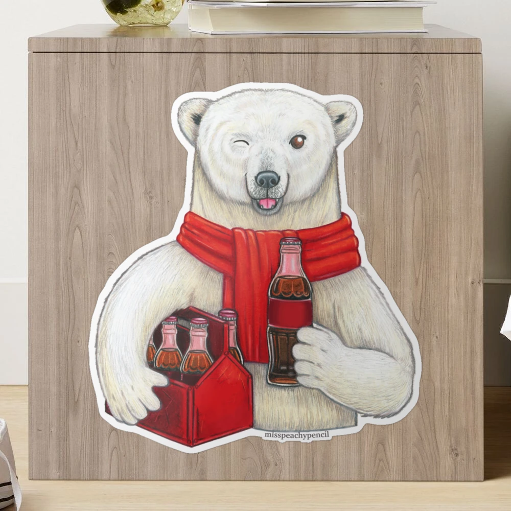 Coca-Cola Polar Bear Sticker for Sale by PeachyPencil
