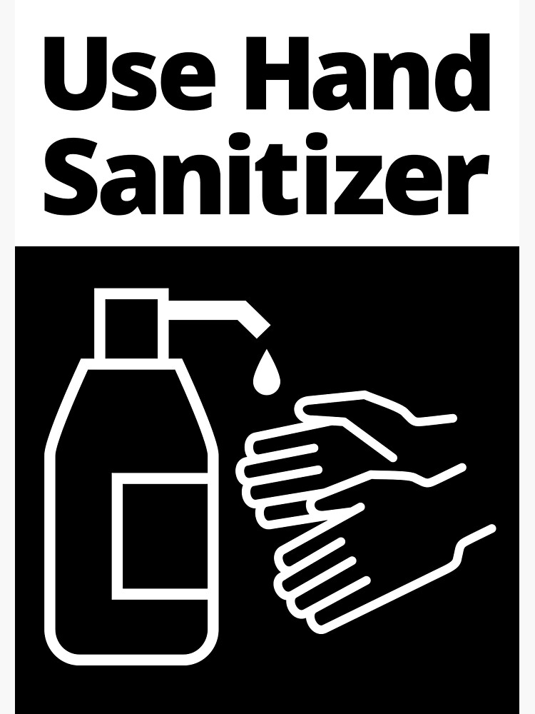 Black and White sign - Use Hand Sanitizer&quot; Greeting Card by SocialShop |  Redbubble