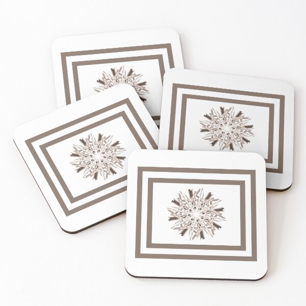 Item preview, Elegant motif in shades of coffee on beautiful cool white background. designed and sold by PetaJaneHome.