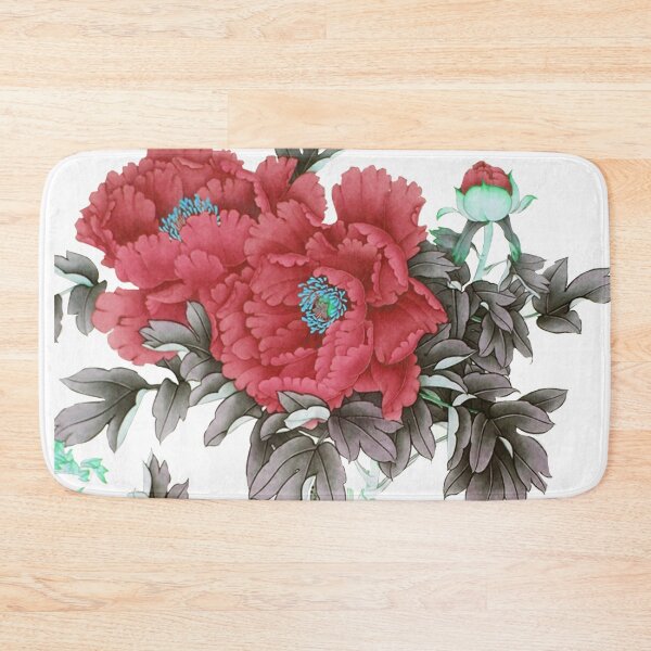 Item preview, Chinese ink painting - red roses rose branch with red flowers designed and sold by Kallandra.