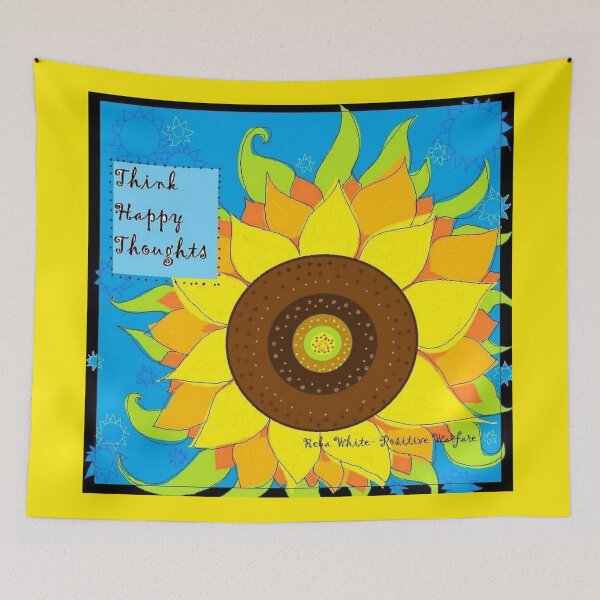Item preview, Think Happy Thoughts (Sunflower) designed and sold by PositiveWarfare.