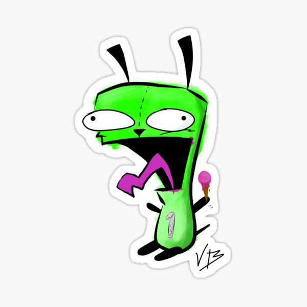 "Invader Zim Gir Ice Cream " Sticker by rockabillykitty Redbubble