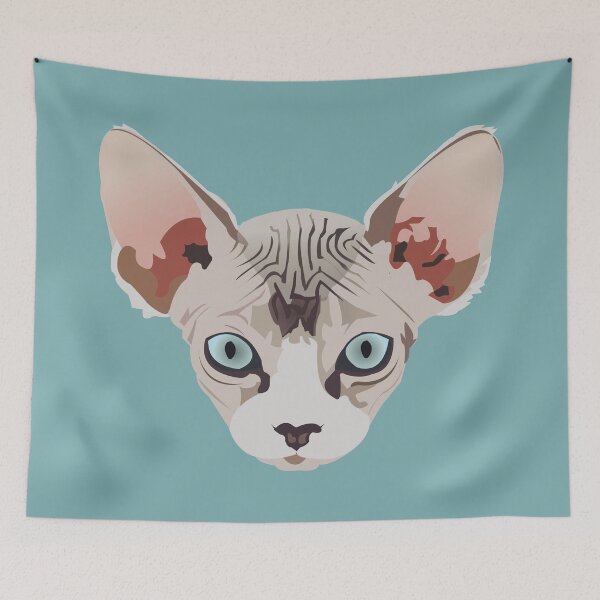 Item preview, Ellen the Sphynx Cat designed and sold by KCPetPortraits.