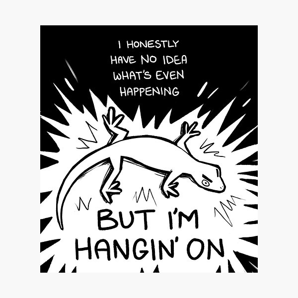 "HANGIN' ON" Determined Gecko Photographic Print