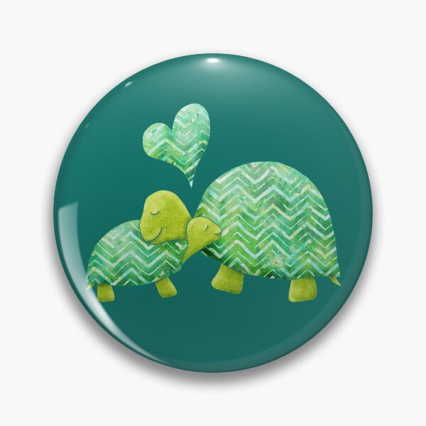 Item preview, Sweet Turtle Hugs with Heart in Teal, Lime Green and Turquoise designed and sold by ElephantTrunk.