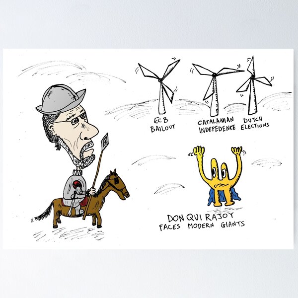 Item preview, Mario Rajoy Don Quixote caricature designed and sold by Binary-Options.