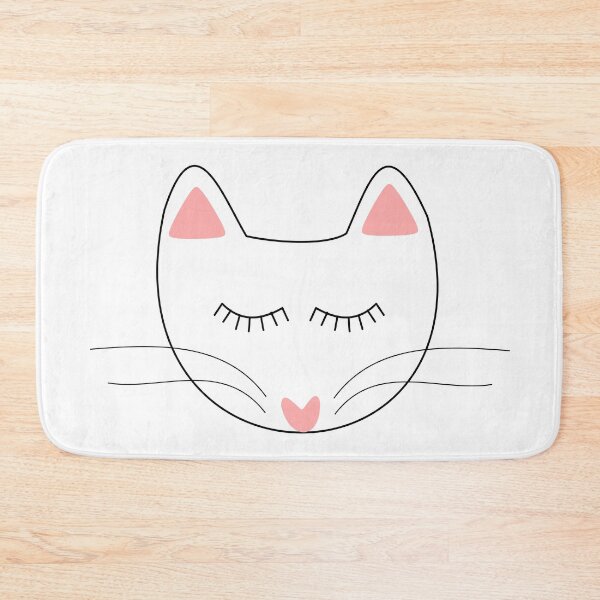 Item preview, Cute simple cat with long makeup lashes and whiskers and heart nose. designed and sold by Robyn18.