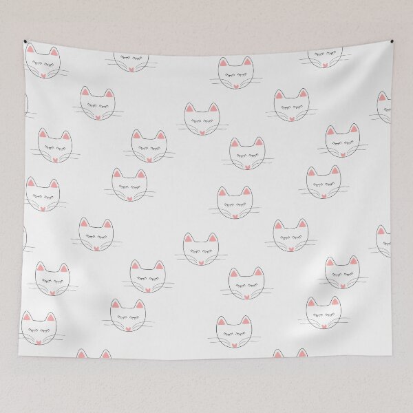 Item preview, Cute simple cat with long makeup lashes and whiskers and heart nose. designed and sold by Robyn18.