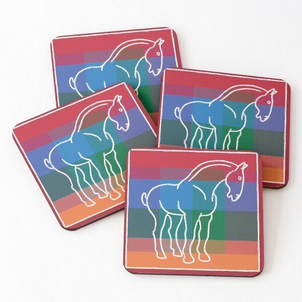 Item preview, Chalk Horse On Colorful Squares designed and sold by Melissa Bradshaw.
