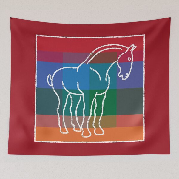 Item preview, Chalk Horse On Colorful Squares designed and sold by Melissa Bradshaw.