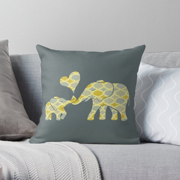 Elephant Hugs Throw Pillow