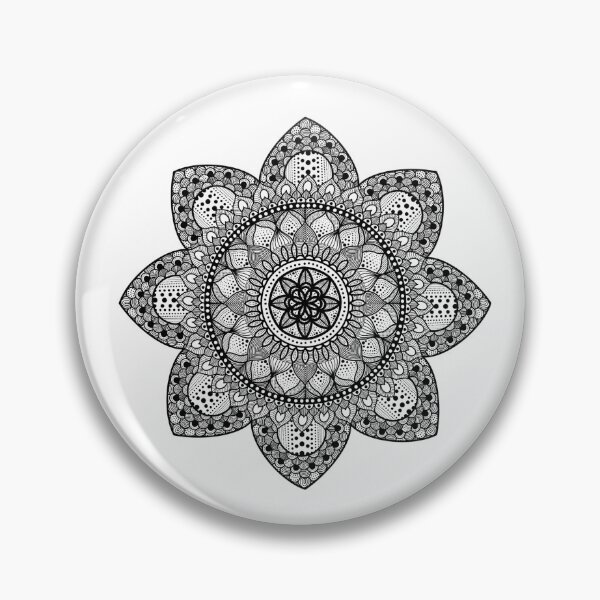 Item preview, Black and White Floral Mandala designed and sold by isacaste.