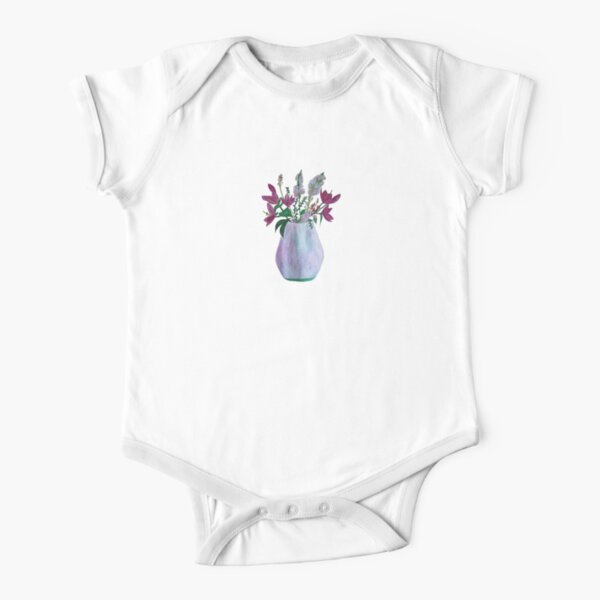May blooms watercolour Short Sleeve Baby One-Piece