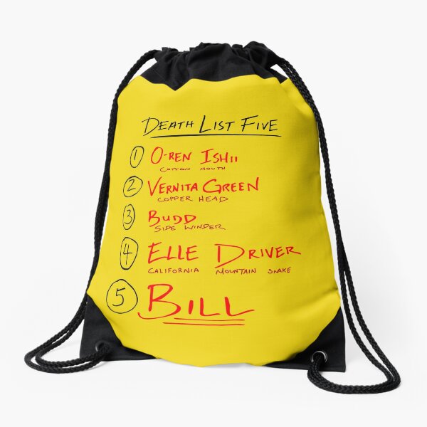 Kill Bill List Drawstring Bag