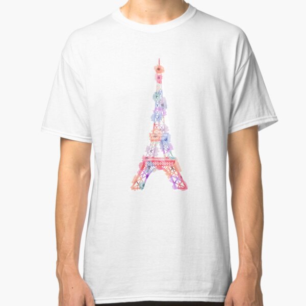 Flower Eiffel Tower Paris Classic T-Shirt
