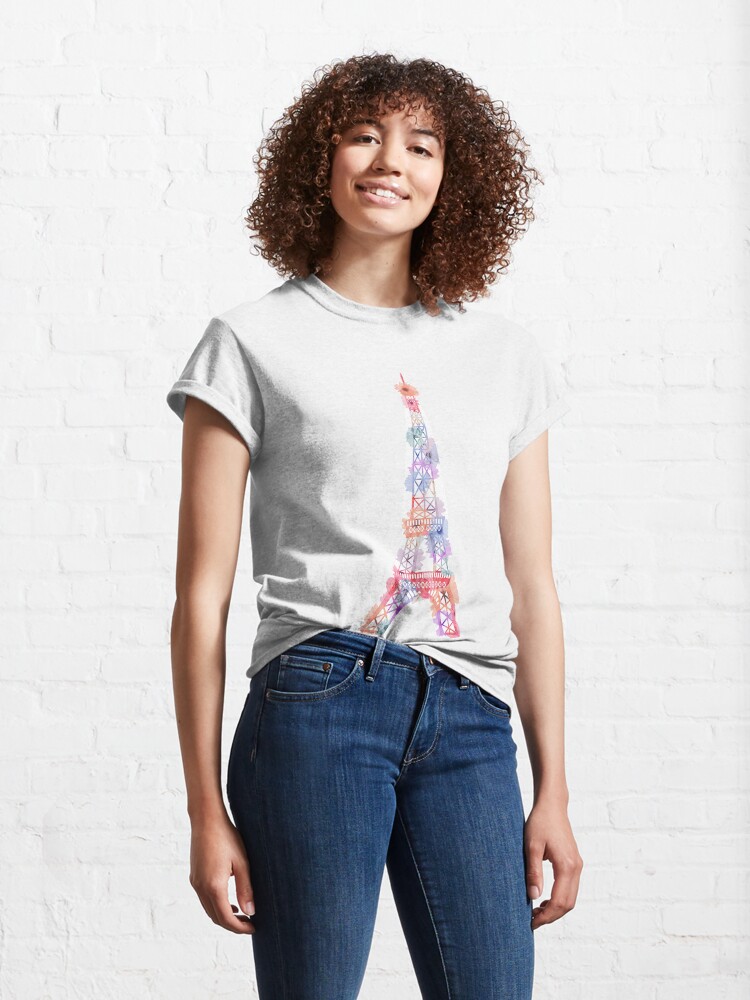 Alternative Ansicht von Blumen-Eiffelturm Paris Classic T-Shirt
