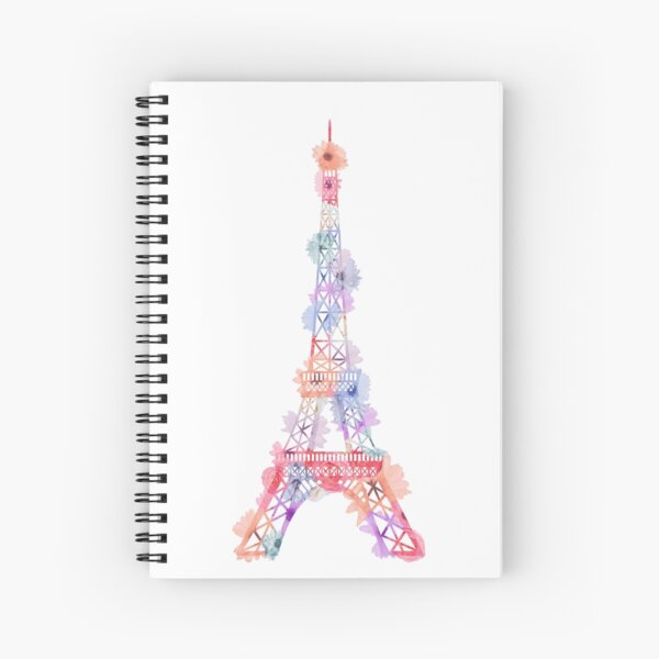 Flower Eiffel Tower Paris Spiral Notebook