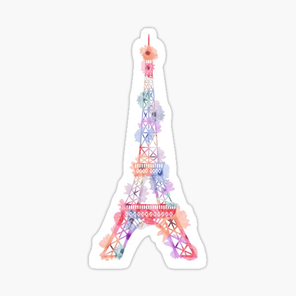 Flor Torre Eiffel París Pegatina