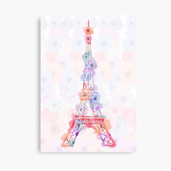 Flower Eiffel Tower Paris Canvas Print