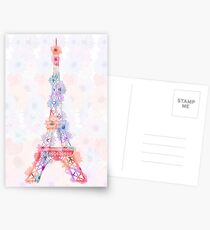 Flower Eiffel Tower Paris Postcards