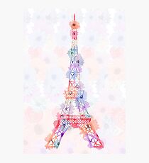 Flower Eiffel Tower Paris Photographic Print