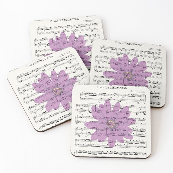 Item preview, Beethoven - Fur Elise Sheet Music Purple Flower Overlay Print designed and sold by Kdiver25.
