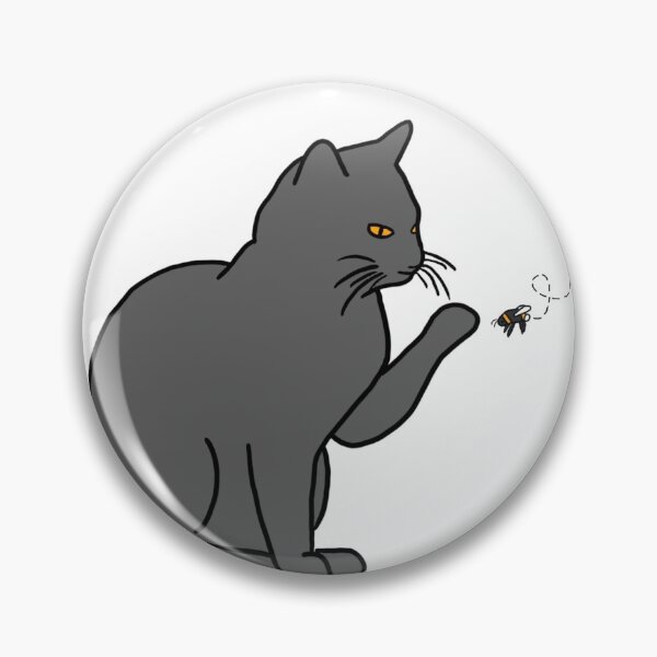 Item preview, Grey cat with bee designed and sold by -crafty-cat-.