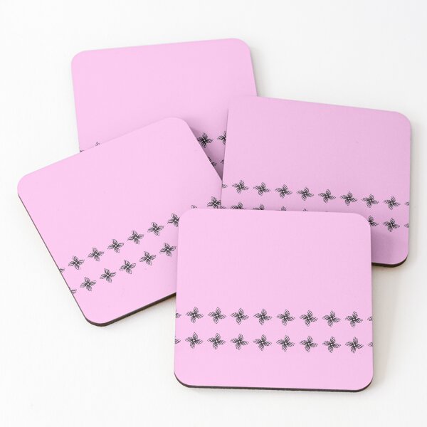 Item preview, Delicate and elegant border pattern in black on palest pink.  designed and sold by PetaJaneHome.