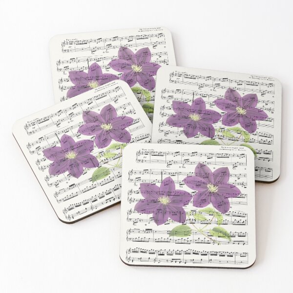 Item preview, Beethoven - Fur Elise Sheet Music Purple Flowers Overlay Print designed and sold by Kdiver25.