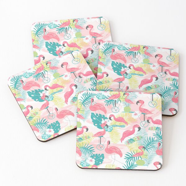 Item preview, Fun flamingo pattern watercolor painting designed and sold by SweetCoolVibes.