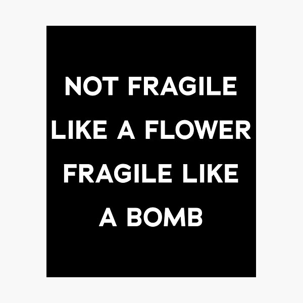 Not Fragile like a Flower Fragile like a Bomb Photographic Print