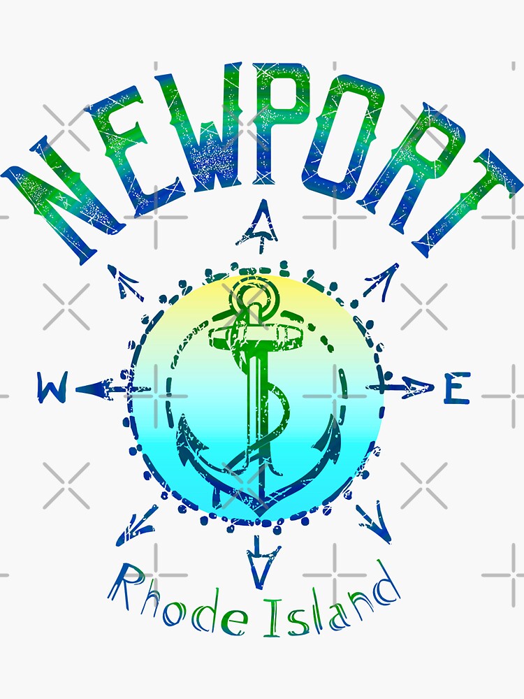 "Newport Rhode Island, RI Nautical Compass Rose, Wind Rose, Sailing