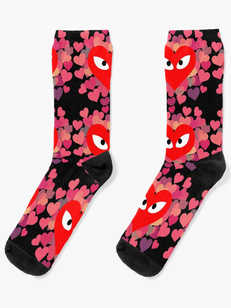 cdg heart socks