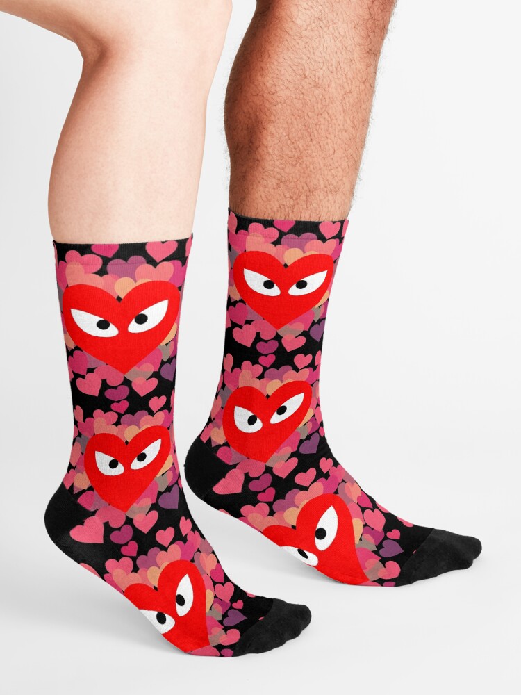 cdg heart socks
