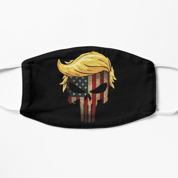 Vintage Trump Hair Skull 2020 Shirt - 4th of july US American Flag Trump Gift T-Shirt Mask
