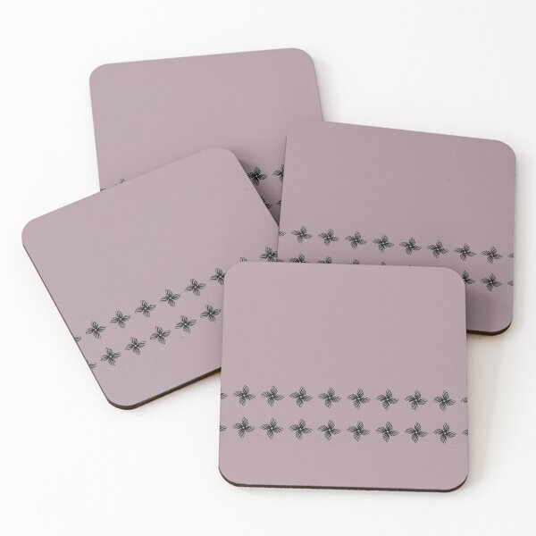 Item preview, Delicate and elegant border pattern in black on soft beigy pink.  designed and sold by PetaJaneHome.