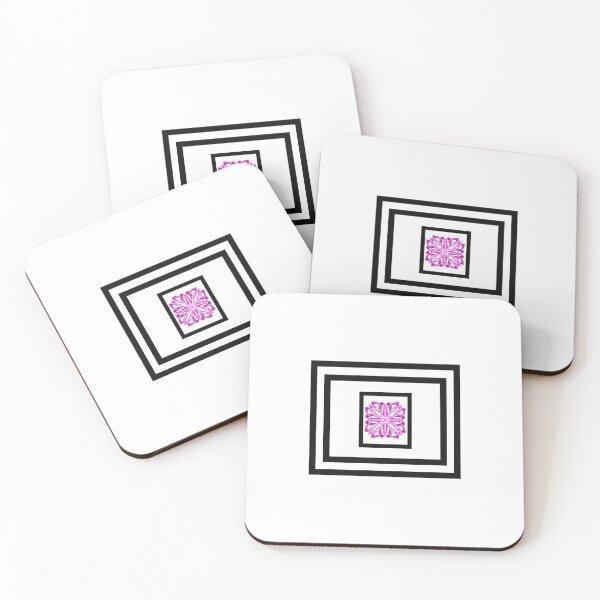 Item preview, Stunning hot pink motif with black frame and borders on cool white. designed and sold by PetaJaneHome.