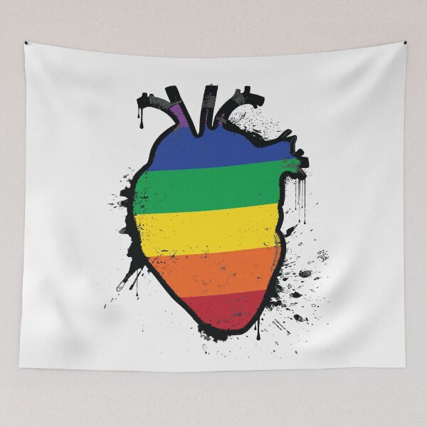 Item preview, anatomical rainbow heart designed and sold by chromatosis.