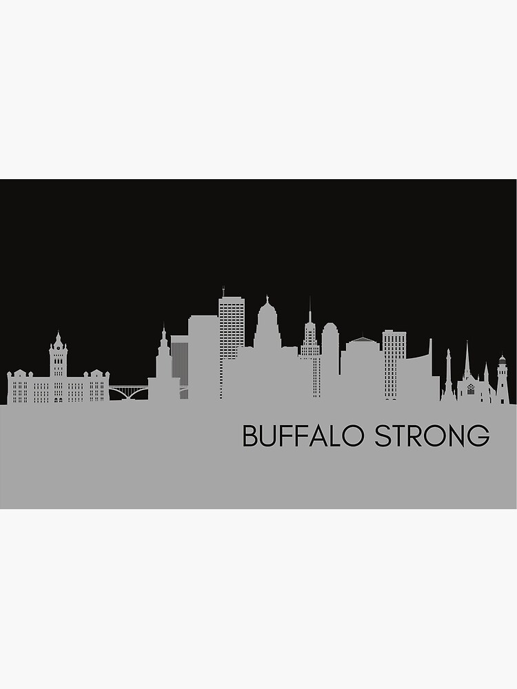 Discover Buffalo Strong - Buffalo NY Skyline Premium Matte Vertical Poster