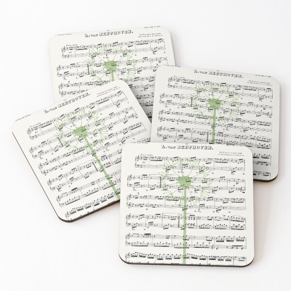 Item preview, Beethoven - Fur Elise Sheet Music Green Flower Overlay Print designed and sold by Kdiver25.