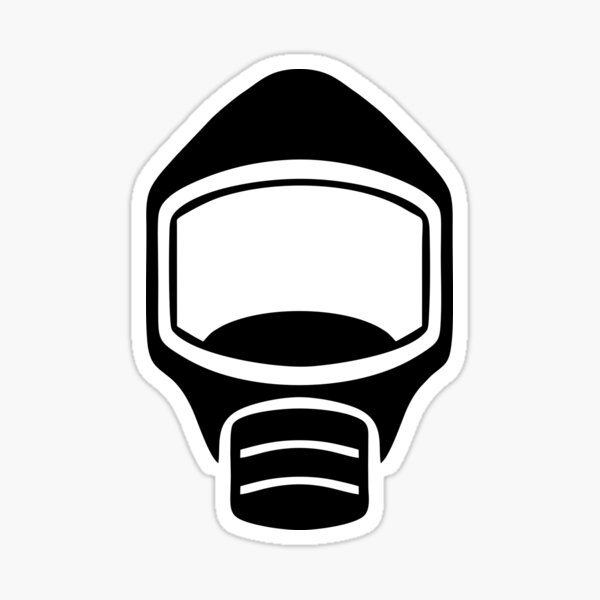 "Emergency Escape Mask (or Smoke Hood, or Gas Mask) Sign" Sticker for