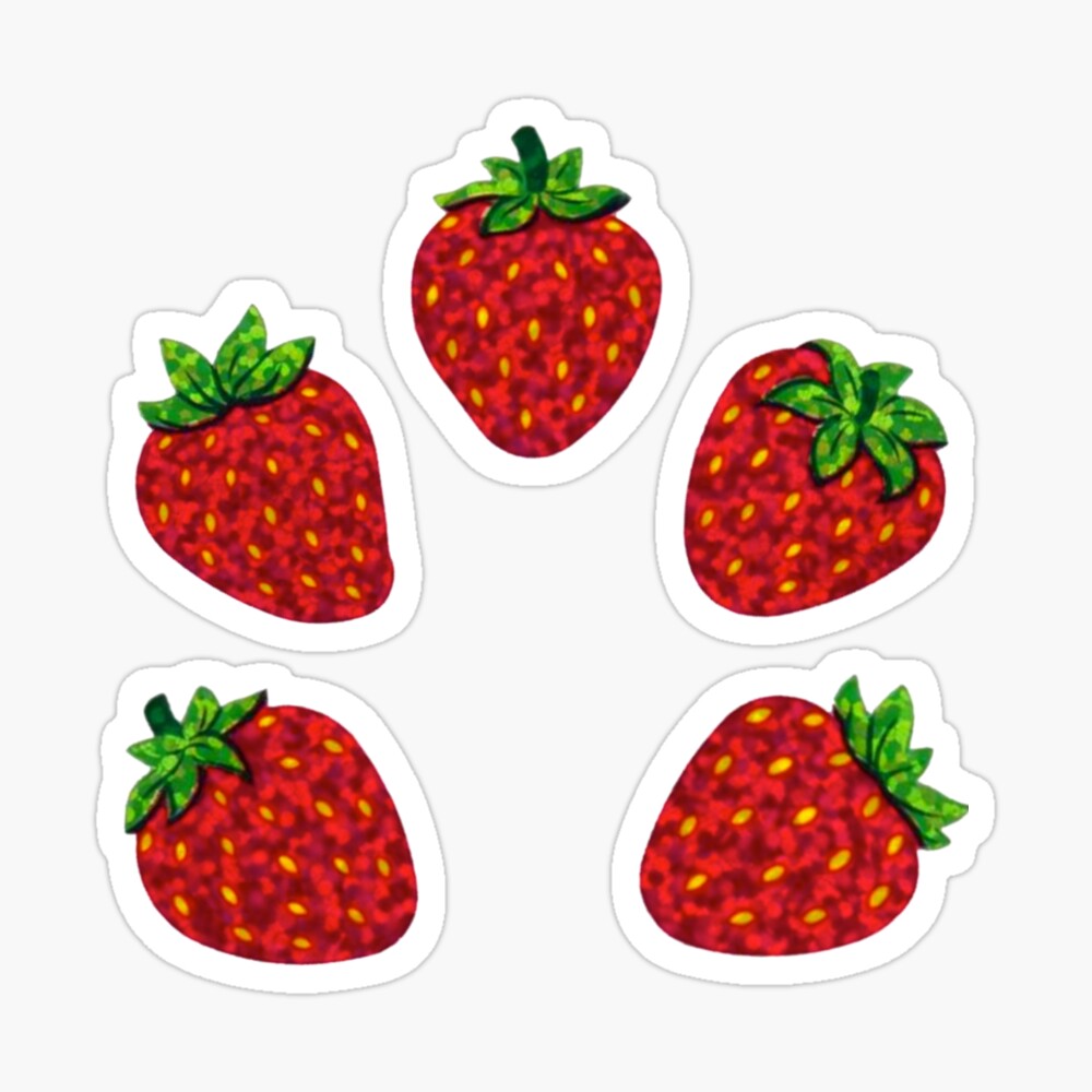 Strawberry Stickers, silver – Fairy Dust Decals