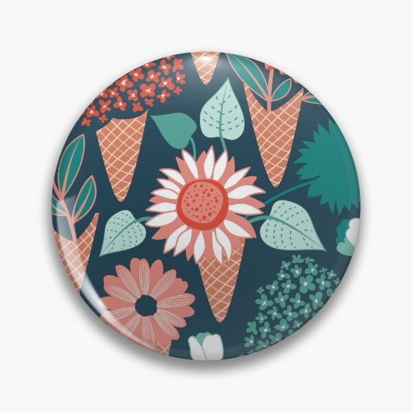 Item preview, Midsummer I scream flower cones // green background green aqua and orange flowers bouquets designed and sold by SelmaCardoso.