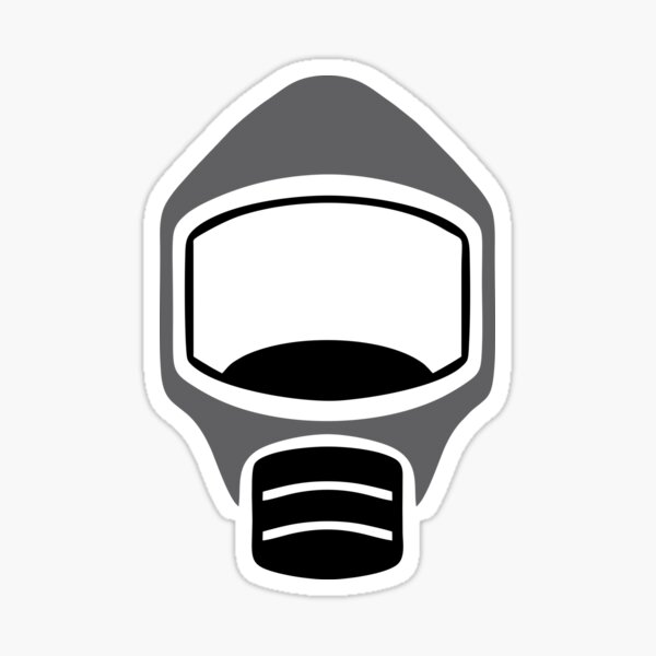 "Emergency Escape Mask (or Smoke Hood, or Gas Mask) Sign" Sticker by