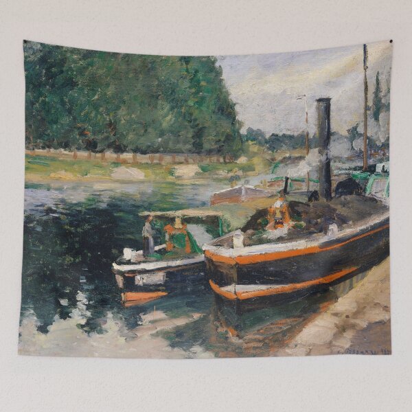 Item preview, Camille Pissaro - Barges at Pontoise designed and sold by Impressionist Masters.