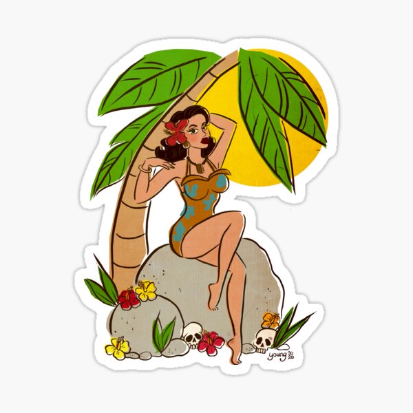 Tiki Girl Sticker